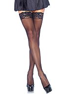 Thigh high stockings, lace edge